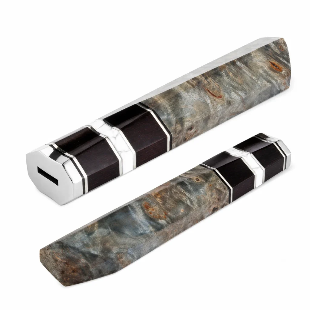 Hexagonal stabilized wood knife handle blanks for DIY knife accessories