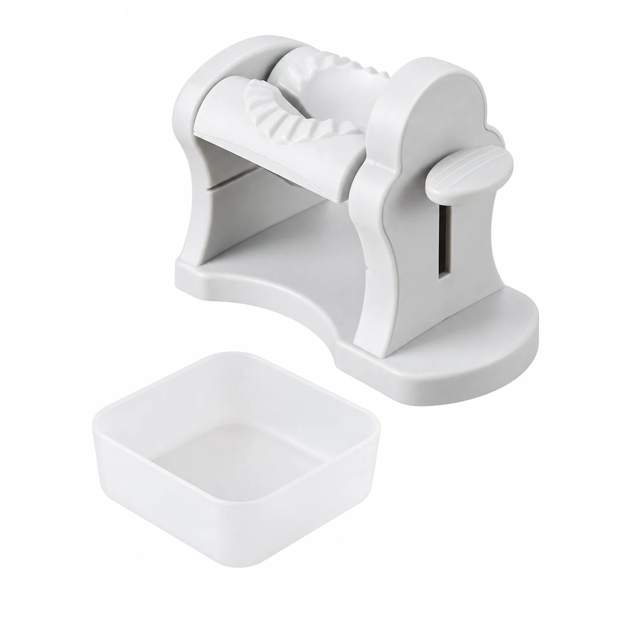 Automatic dumpling maker with detached collection tray
