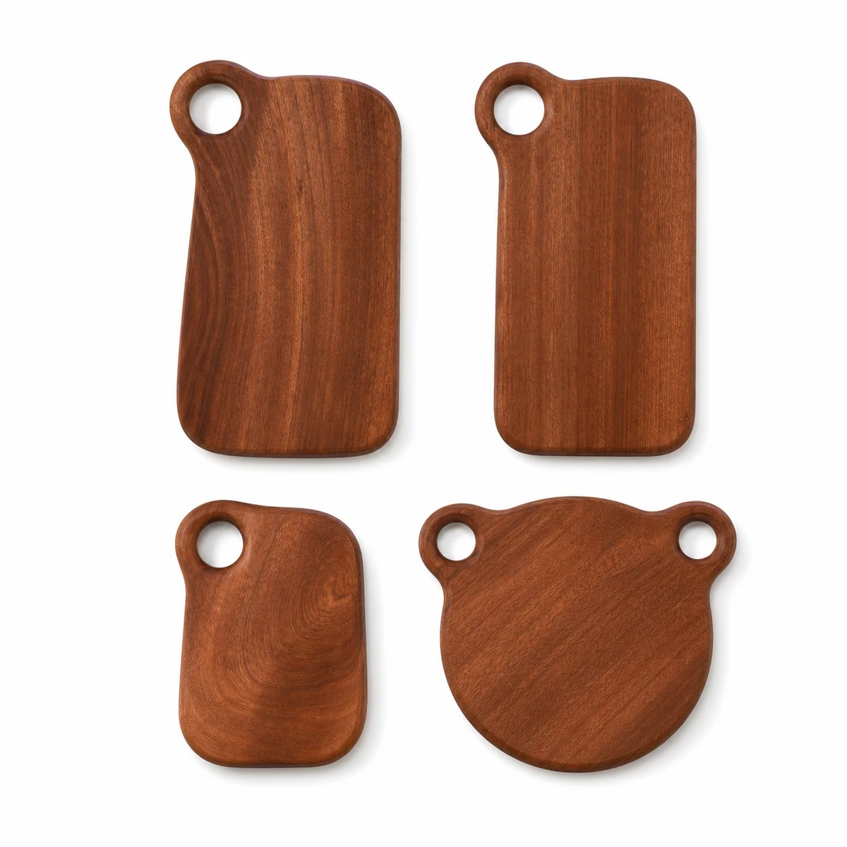 Ulin wood cutting board collection in four shapes