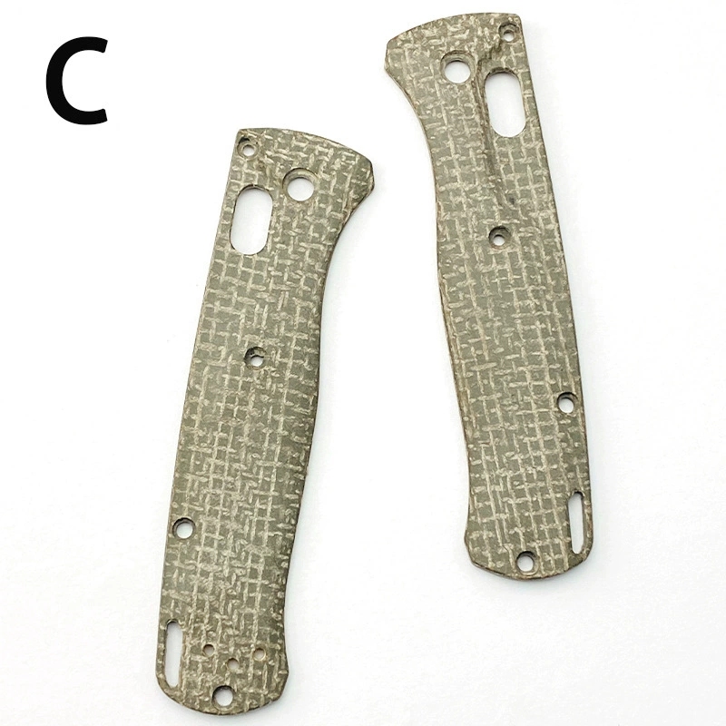 Bugout 535 handle scales in gray Micarta replacement plates