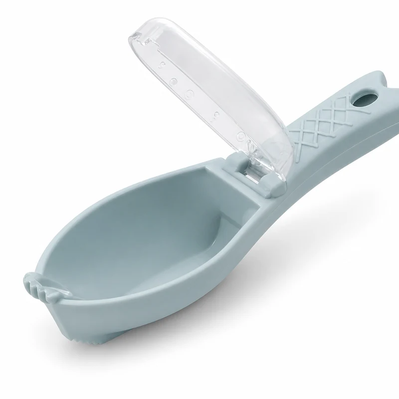 Nordic blue fish scaler with scoop collector and clear cover