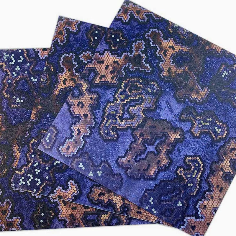 Stacked blue patterned Kydex sheets for knife sheath projects