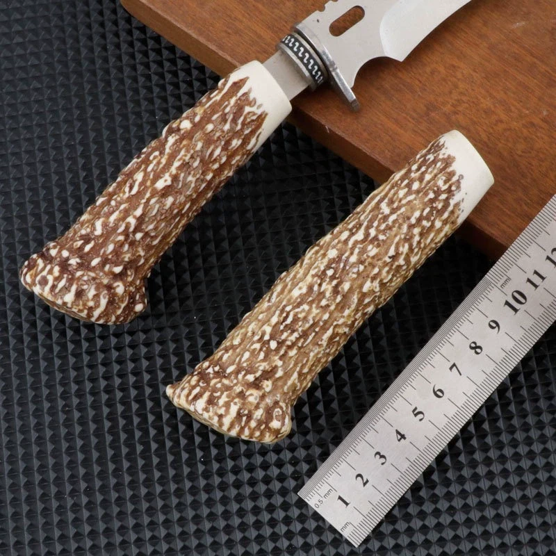 antler knife handle slab side view